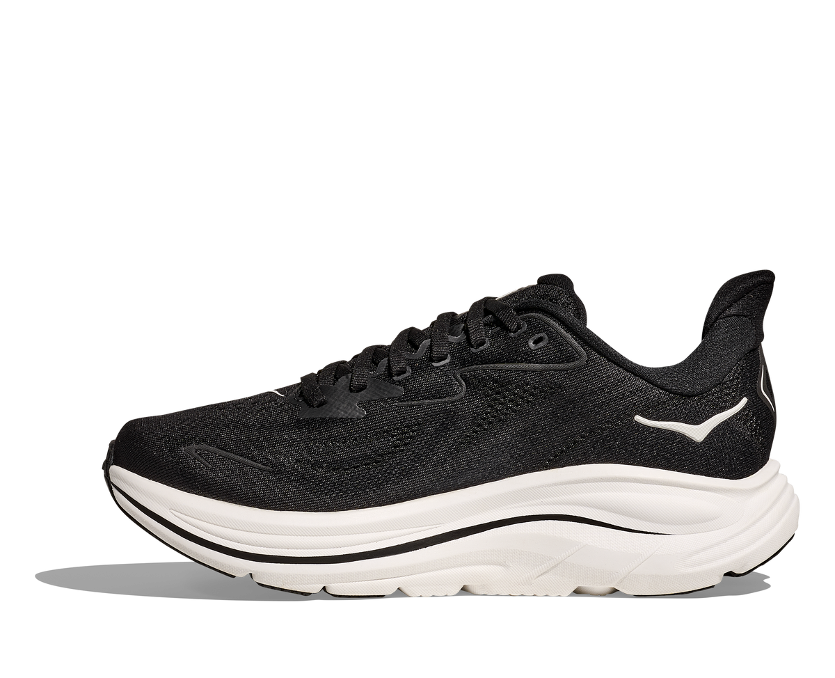 HOKA Women's Clifton 10 - BLACK / WHITE (Wide)