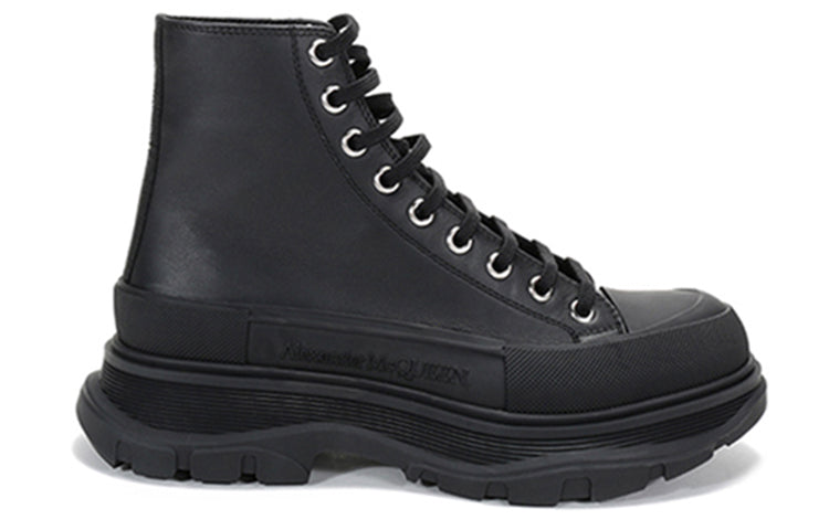 Alexander McQueen Tread Slick Lace Up Boot 'Triple Black Leather' 627206WHZ621081 #
