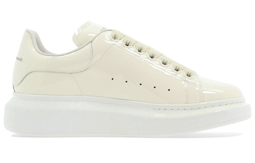 (WMNS) Alexander McQueen Glossy Low-Top Sneakers 'Cream White' 718130WIA347904 #
