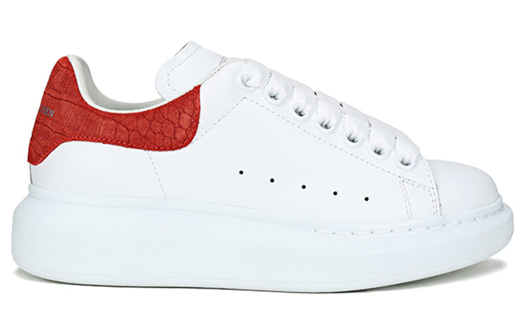(WMNS) Alexander McQueen Oversized Sneaker 'Red Embossed Suede Crocodile' 650788WHZ4K9294 #