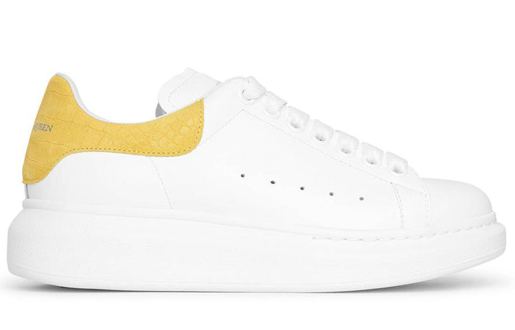 (WMNS) Alexander McQueen Oversized Sneaker 'Yellow Embossed Suede Crocodile' 650788WHZ4K9718 #