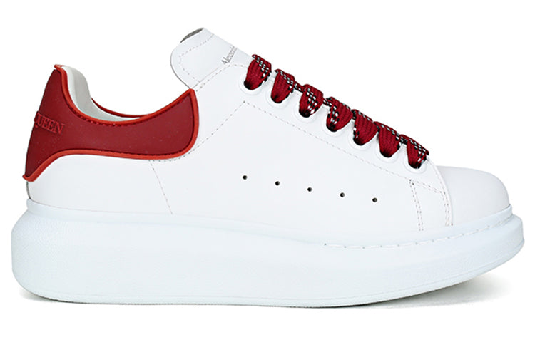(WMNS) Alexander McQueen Oversized Sneaker 'White Burgundy' 621056WHXMT9727 #