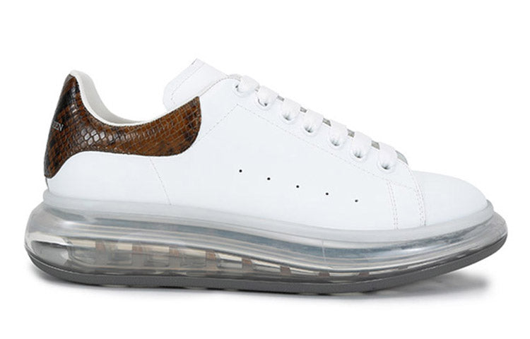 Alexander McQueen Oversized Transparent Sole Sneaker 'White Brown Crocodile' 645872WHZ4P9311 #