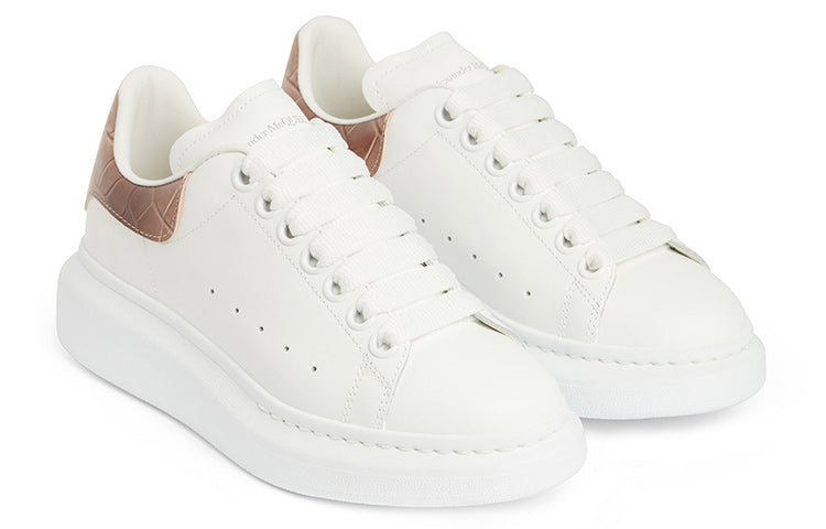 (WMNS) Alexander McQueen Oversized Sneaker 'White Burnt Pink Crocodile' 553770WICG69886 #