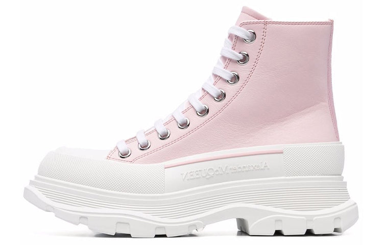 (WMNS) Alexander McQueen Leather Ankle Boots 'Pink White' 633900WHZ625805 #