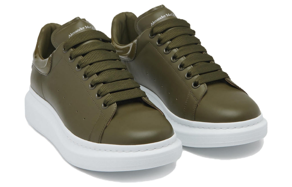 Alexander McQueen Oversized Leather Sneakers 'Olive Green' 777279WIE9C3211 #