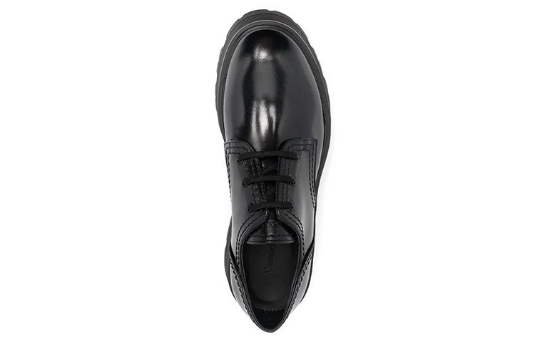 (WMNS) Alexander McQueen Wander Lace-Up Loafers 'Black' 700079WIC611000 #