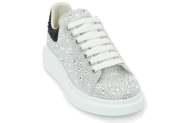 Alexander McQueen Crystal-embellished Oversized Sneakers 'Silver Black' 604223WHCE49329 #