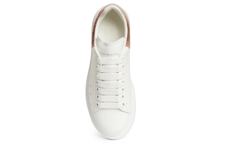 (WMNS) Alexander McQueen Oversized Sneaker 'White Burnt Pink Crocodile' 553770WICG69886 #