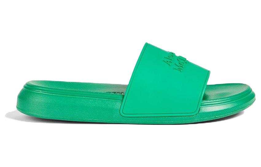 (WMNS) Alexander McQueen Embossed Rubber Slides 'Green' 666983W4QS03115 #
