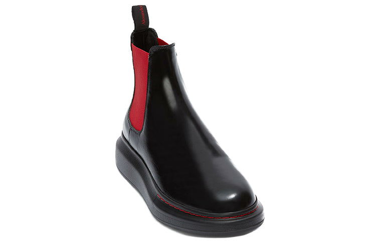 (WMNS) Alexander McQueen Hybrid Chelsea Boot 'Black Red' 586398WHX521066 #