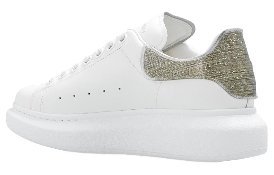 (WMNS) Alexander McQueen Oversized Leather Sneakers 'White Grey' 733010WICYK9075 #