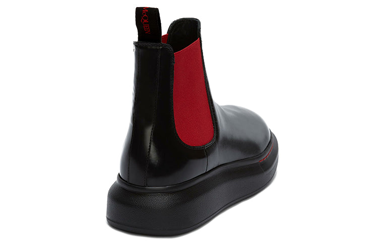 (WMNS) Alexander McQueen Hybrid Chelsea Boot 'Black Red' 586398WHX521066 #
