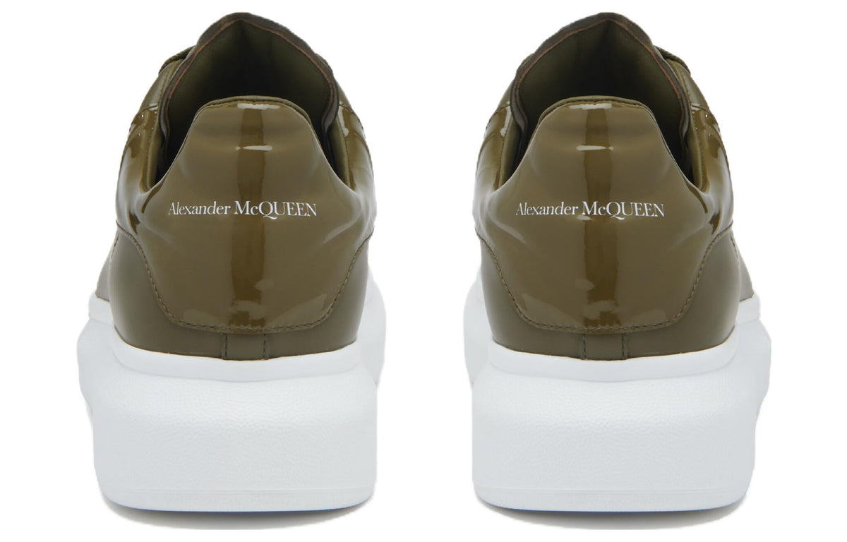 Alexander McQueen Oversized Leather Sneakers 'Olive Green' 777279WIE9C3211 #