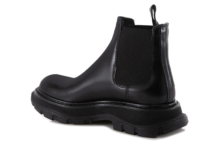 (WMNS) Alexander McQueen Leather Chelsea boots 'Black' 641837WHZ841000 #