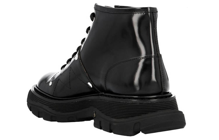 (WMNS) Alexander McQueen Tread Lace Up Boot 'Black' 595469WHQSG1081 #
