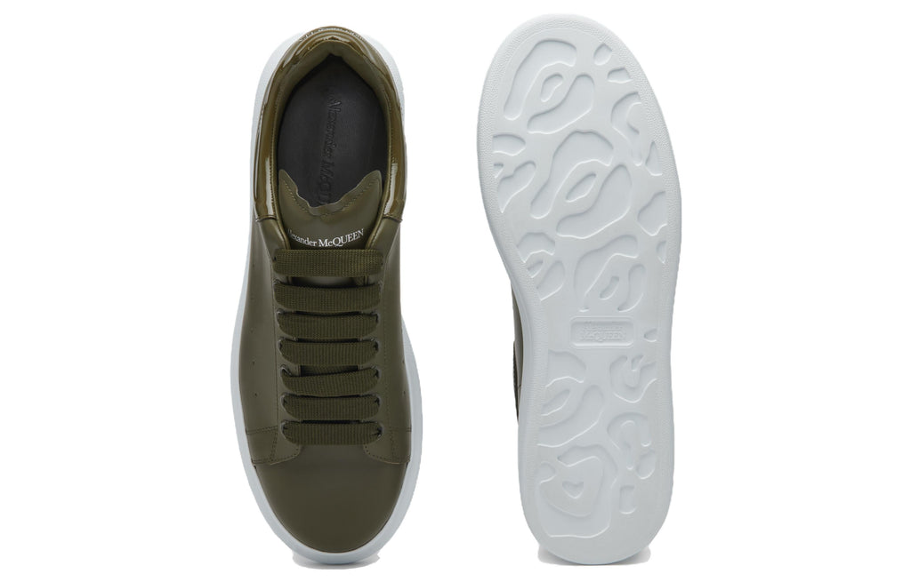 Alexander McQueen Oversized Leather Sneakers 'Olive Green' 777279WIE9C3211 #
