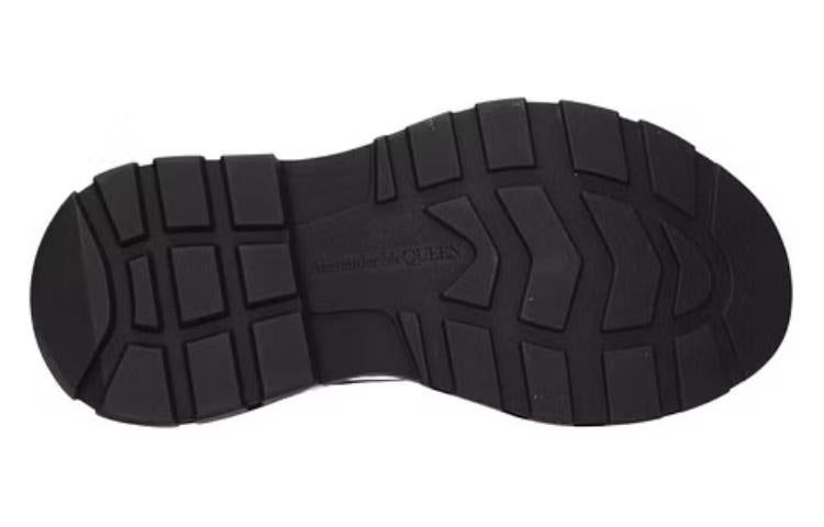 (WMNS) Alexander McQueen Tread Slick Graffiti Logo Boots 'Black White' 676718W4RQ21006 #
