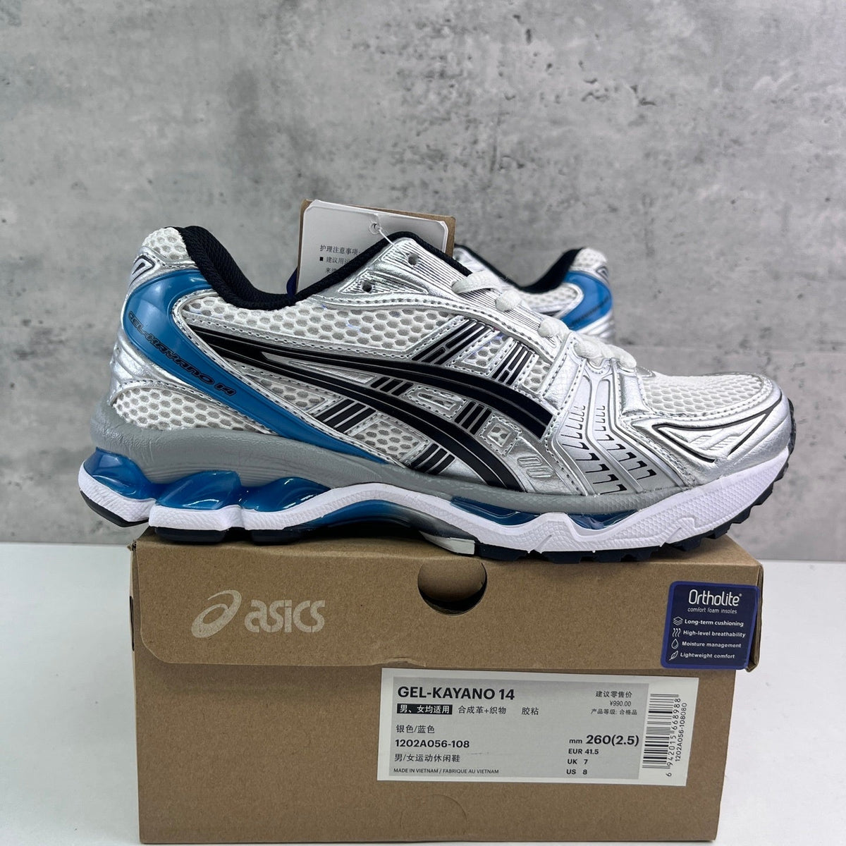 Asics Gel-Kayano 14 White Aizuri Blue