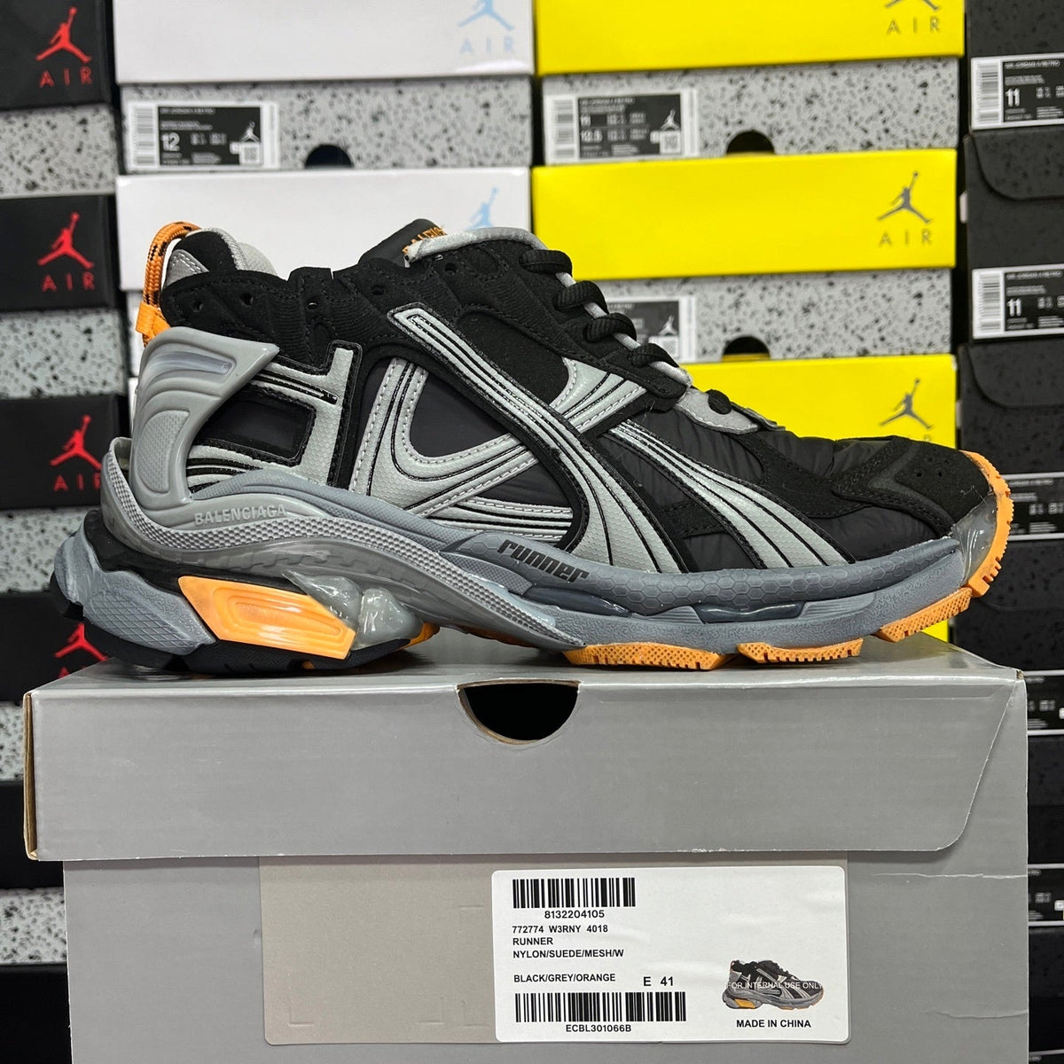 Balenciaga Runner 7.5 Black Grey Orange