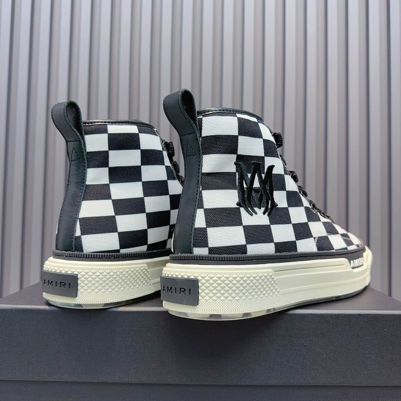 AMIRI MA-1 High Top | Black & White Checkerboard Canvas Sneaker