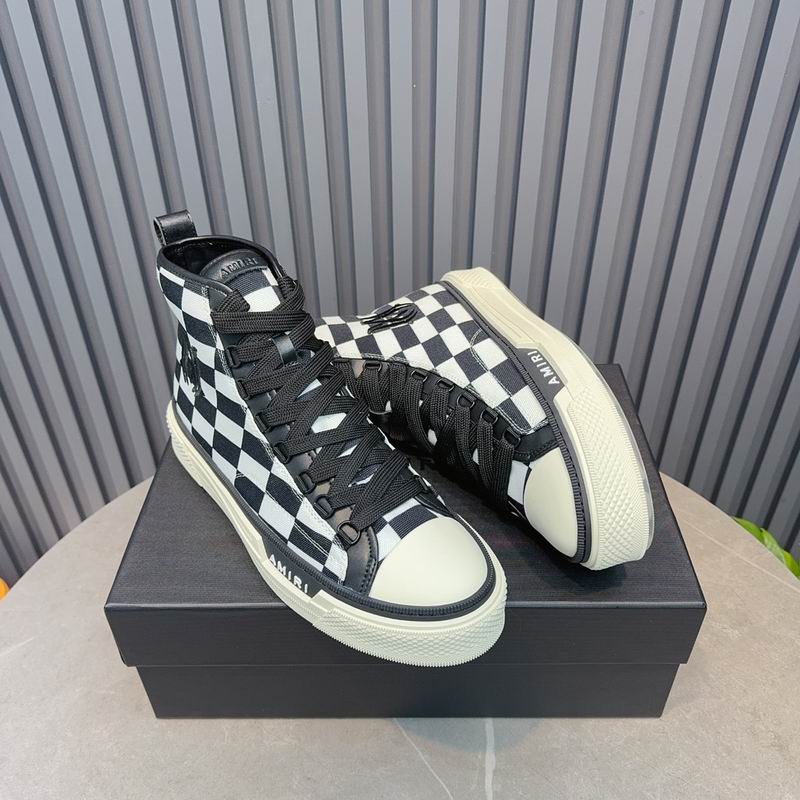 AMIRI MA-1 High Top | Black & White Checkerboard Canvas Sneaker