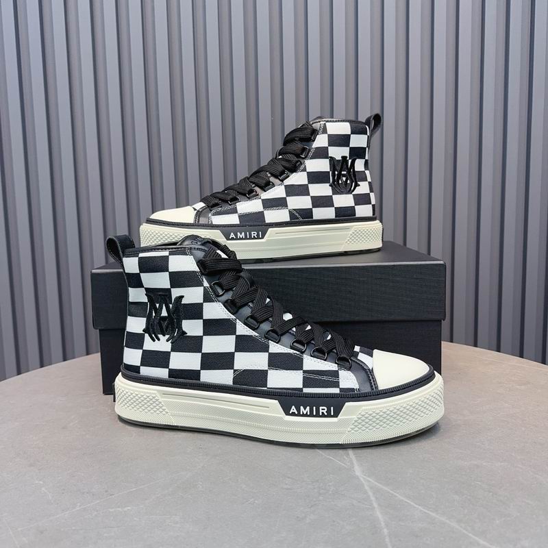 AMIRI MA-1 High Top | Black & White Checkerboard Canvas Sneaker