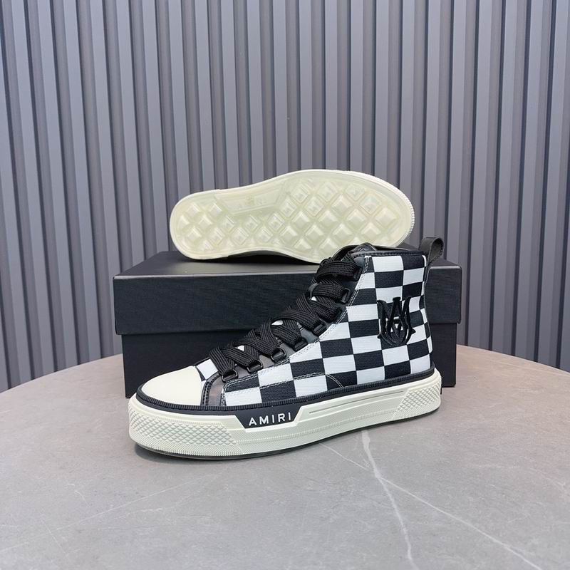 AMIRI MA-1 High Top | Black & White Checkerboard Canvas Sneaker
