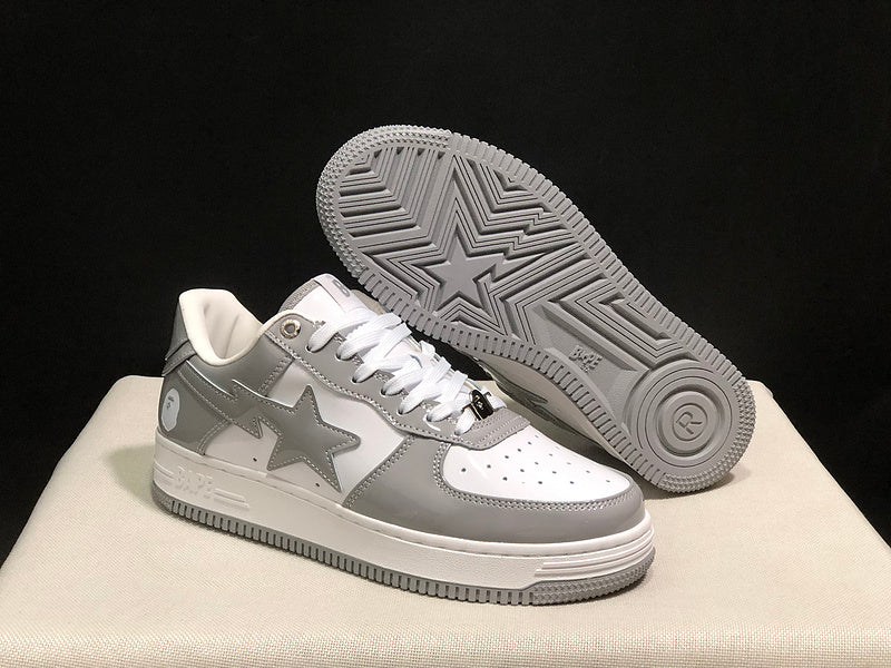 BAPE STA Low | Grey White Patent | EU 36–45