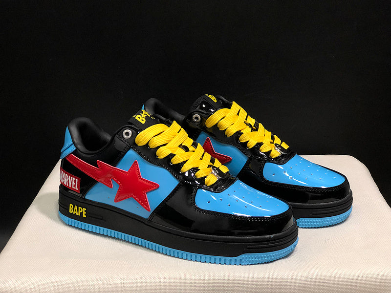 BAPE x Marvel STA Low | Black Blue Red | EU 36–45