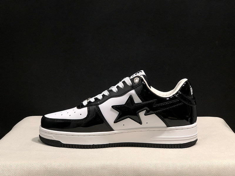BAPE STA Low | Black White Patent | EU 36–45