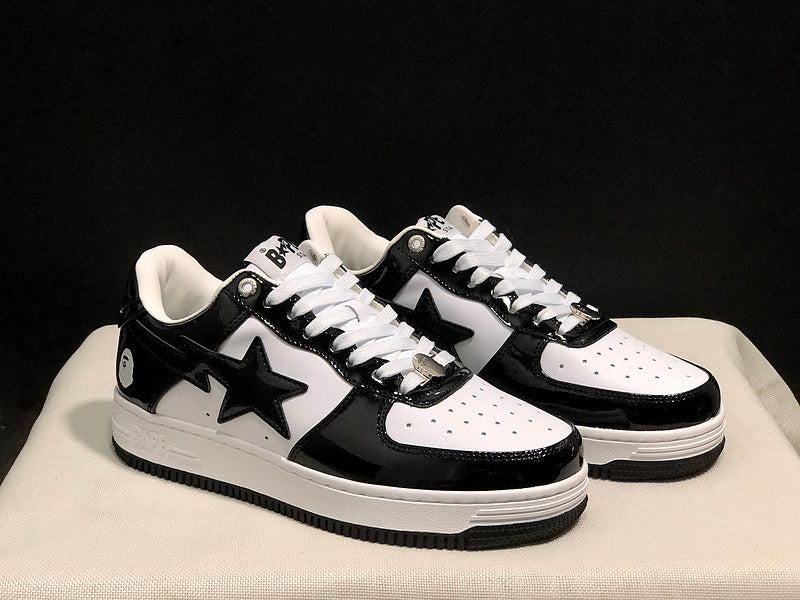 BAPE STA Low | Black White Patent | EU 36–45