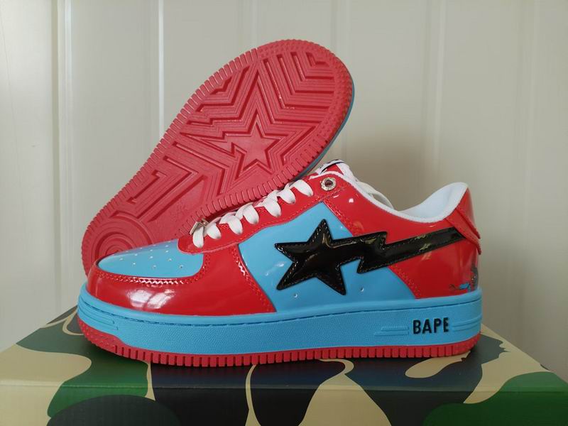 BAPE Sta Low 'Multi-Color Pack' — Patchwork / Black Red / Red Blue