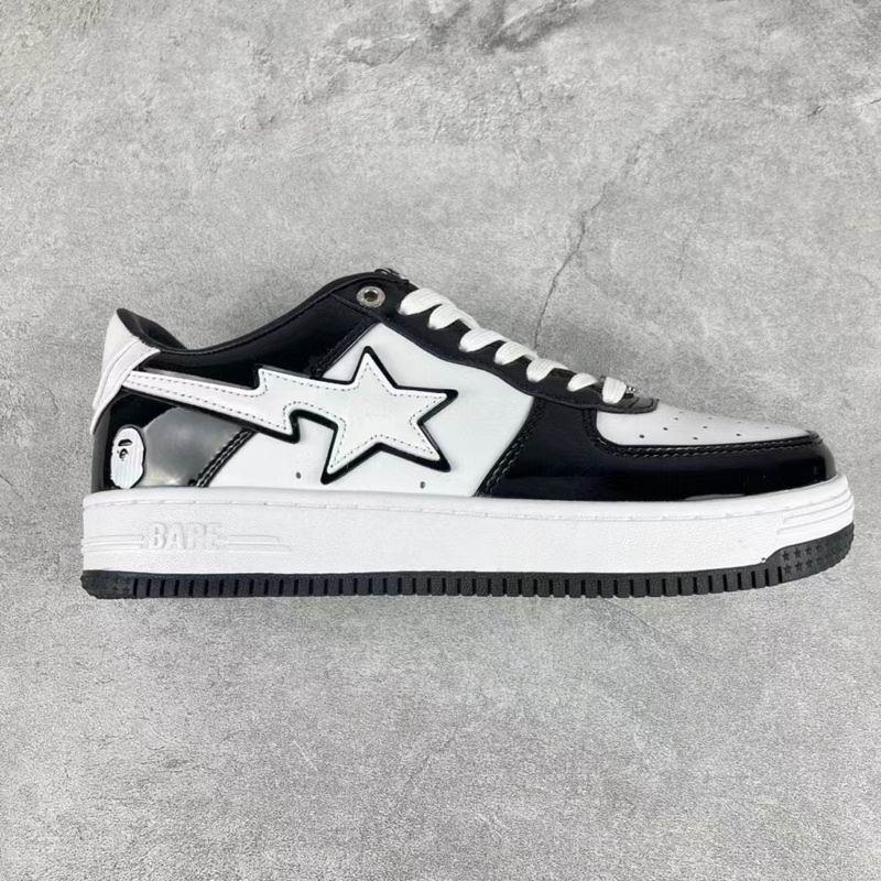 BAPE Sta Low 'Grey/White' — Patent Leather