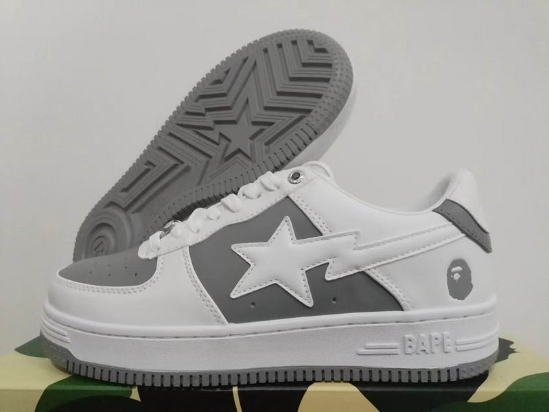 BAPE Sta Low 'Grey/White' — Patent Leather
