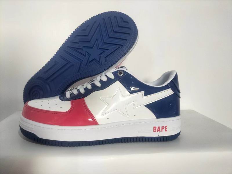 BAPE STA Low | Red White Navy Patent Leather | EU 35–45