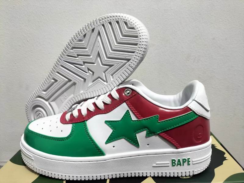 BAPE STA Low | Red White Navy Patent Leather | EU 35–45