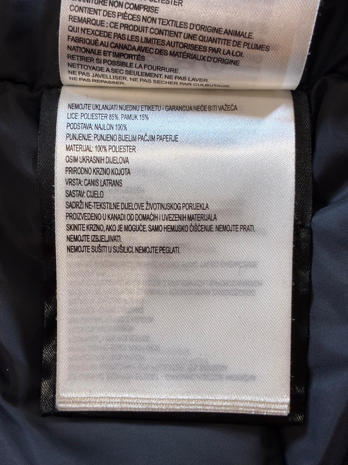 Canada Goose Women's Black Parka Fur