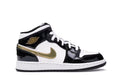 Air Jordan 1 Mid Patent Black White Gold (GS)