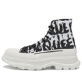 Alexander McQueen Tread Slick Graffiti Boots 'White Black Cream' 705667W4TG49356 #