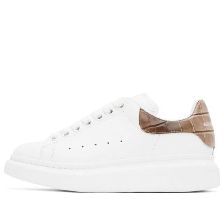 (WMNS) Alexander McQueen Oversized Sneaker 'White Burnt Pink Crocodile' 553770WICG69886 #