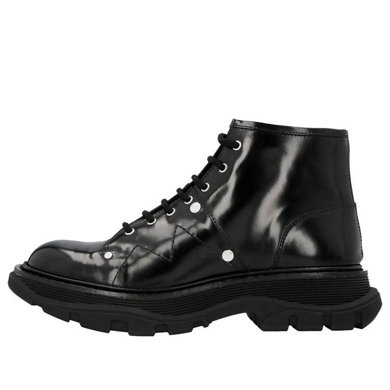 (WMNS) Alexander McQueen Tread Lace Up Boot 'Black' 595469WHQSG1081 #