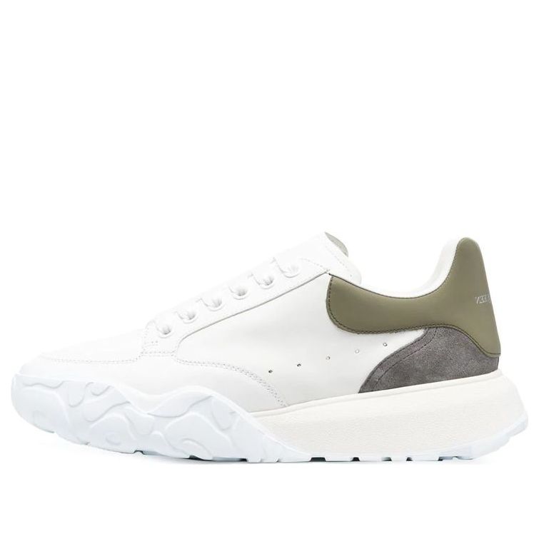 Alexander McQueen Court Trainer 'Beige White Olive Green' 705117WID6H8863 #