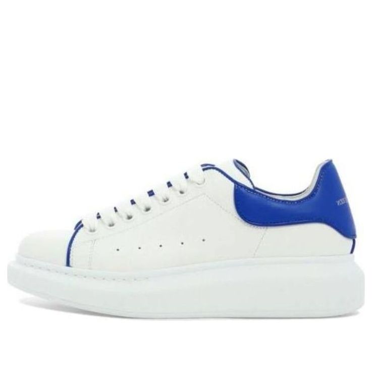 (WMNS) Alexander McQueen IOversized Leather Sneakers 'White Blue' 733003WHJE58806 #