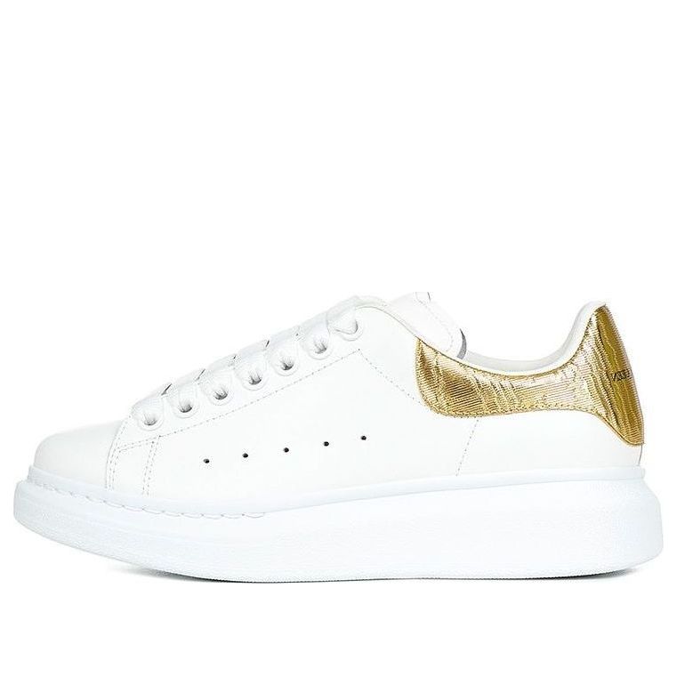 (WMNS) Alexander McQueen Oversized Sneakers 'White Gold' 676702WIAFH9075 #