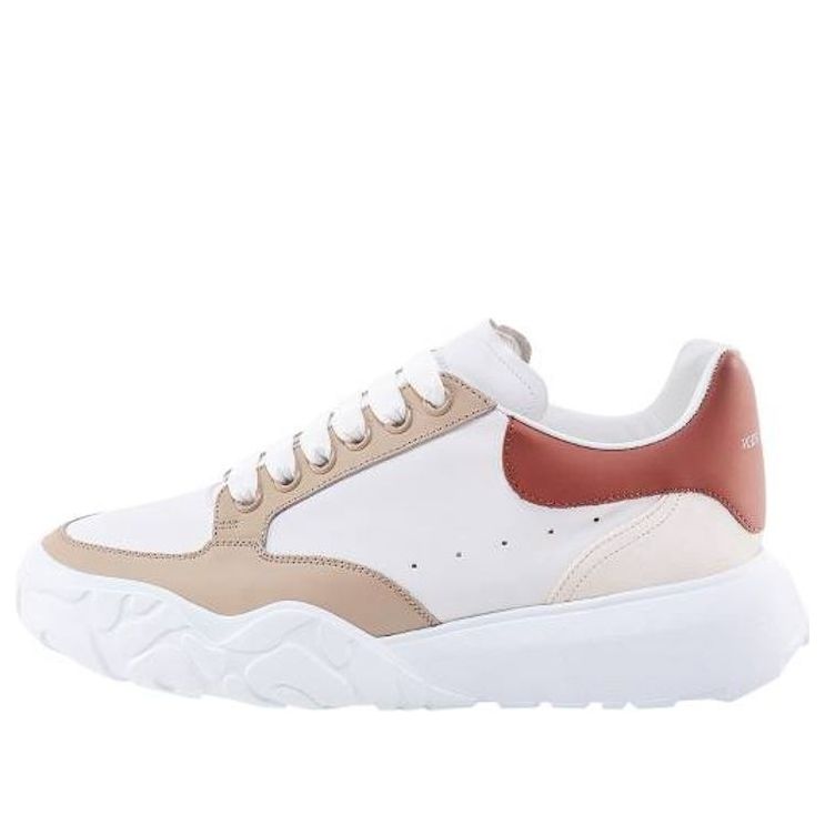 Alexander McQueen Court Trainers 'White Tan Red' 735780WID6A8804 #