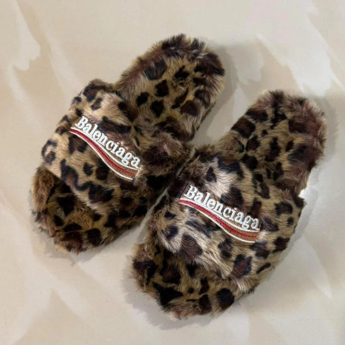 Balenciaga Furry Slide Leopard