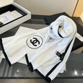 Chanel Reversible Contrast Trim Scarf Shawl