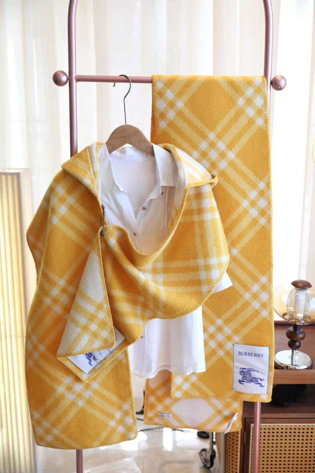 Burberry Cashmere-Wool Plaid Hooded Scarf