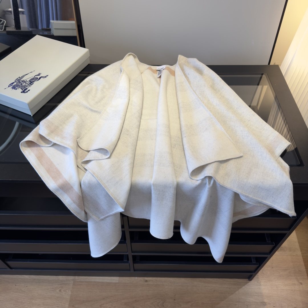 Burberry Reversible Plaid Cape Wrap